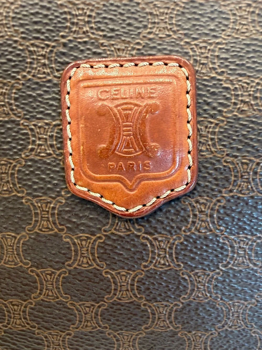 Authentic CELINE Vintage Macadam Monogram Clutch